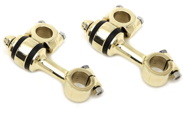 V-Twin Flanders Riser Set 3-1/2" - Polished Brass