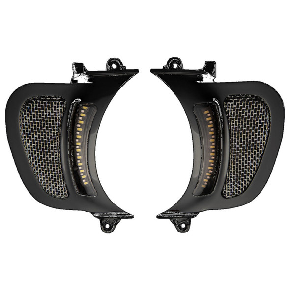 Custom Dynamics - Vent Inserts with LED Lights fits '15-'23 Touring Models Harley Road Glide