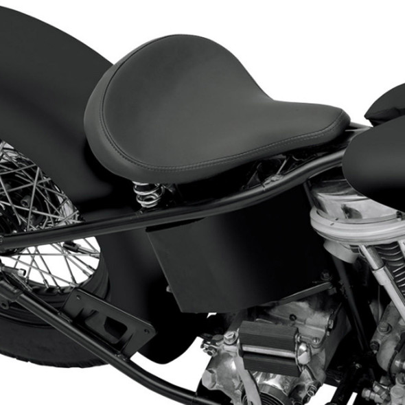 Drag Specialties - Black Solar-Reflective Leather Large Spring Solo Seat, Smooth