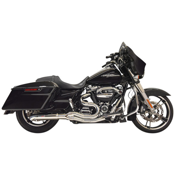 Bassani Exhaust - Black Road Rage II 2-into-1 Full Exhaust System W/ Hot Rod Turnout Muffler fits '17-Up Touring Models (Exc. CVO Models)