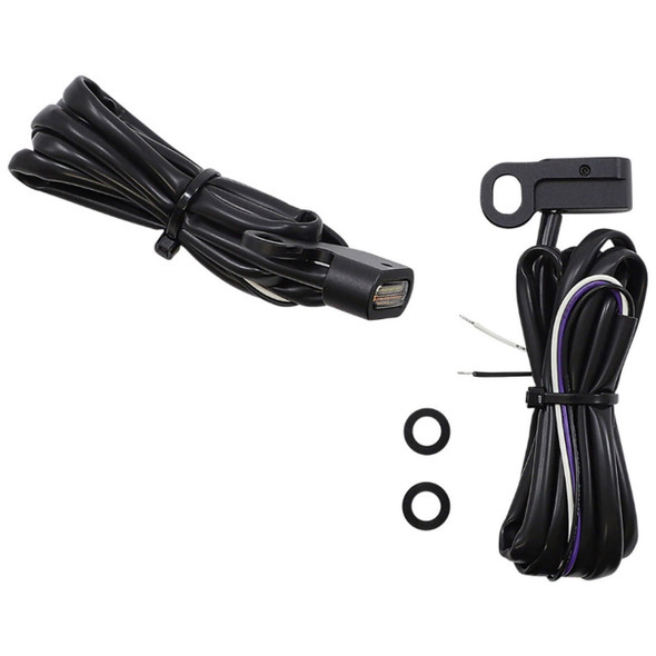 Drag Specialties - Matte Black Front LED Handlebar Marker Lights fits '96-'14 Softail, '96-'21 FXD & '99-'03 XL Models