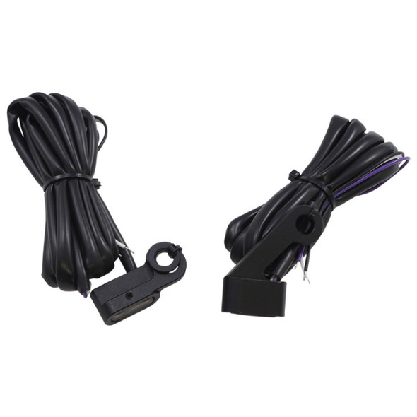 Drag Specialties - Matte Black Front LED Handlebar Marker Lights W/ Smoke Lens fits '14-'21 Sportster Models (Exc. '21 Sportster S/RH1250S)