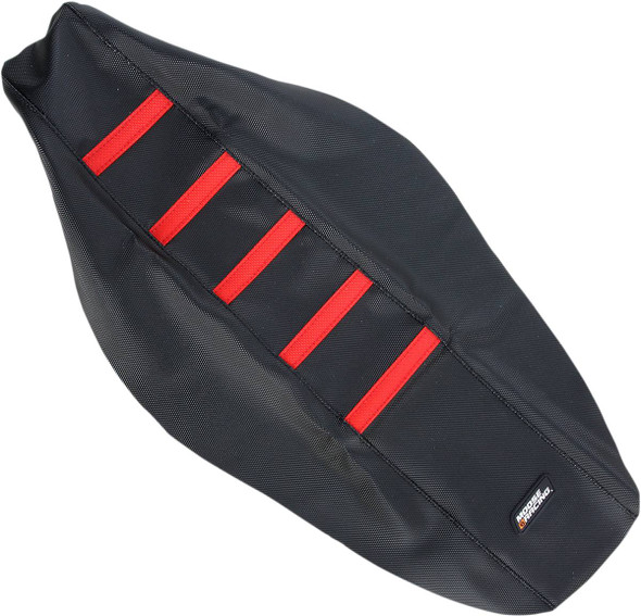 Moose Offroad - Ribbed Seat Cover - Black Cover/Red Ribs - Honda