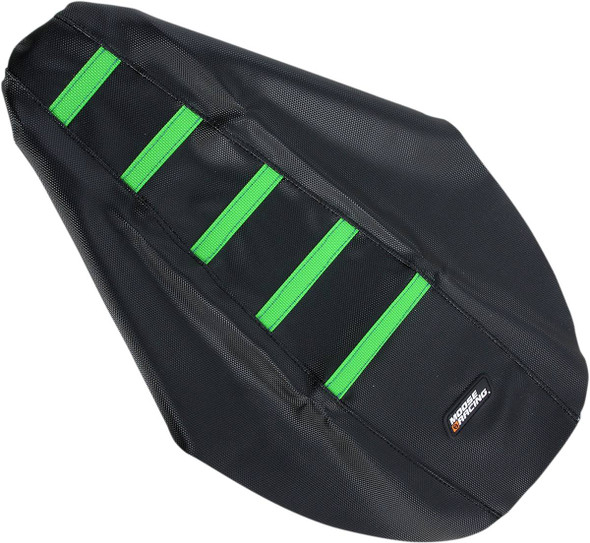 Moose Offroad - Ribbed Seat Cover - Black Cover/Green Ribs - Kawasaki