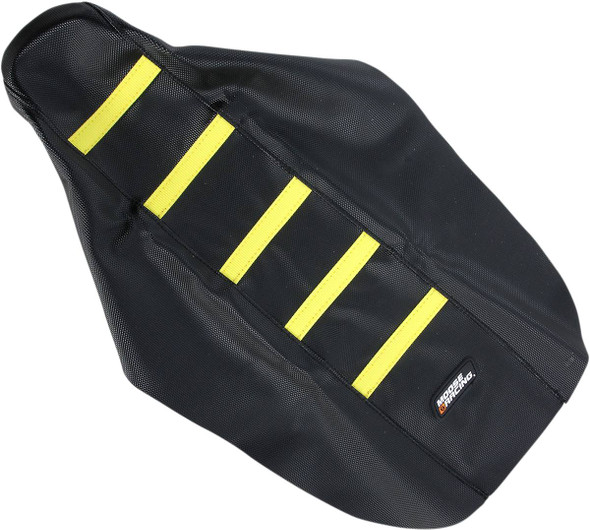 Moose Offroad - Ribbed Seat Cover - Black Cover/Yellow Ribs - Suzuki