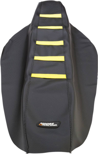 Moose Offroad -  - Ribbed Seat Cover - Black Cover/Yellow Ribs - Suzuki