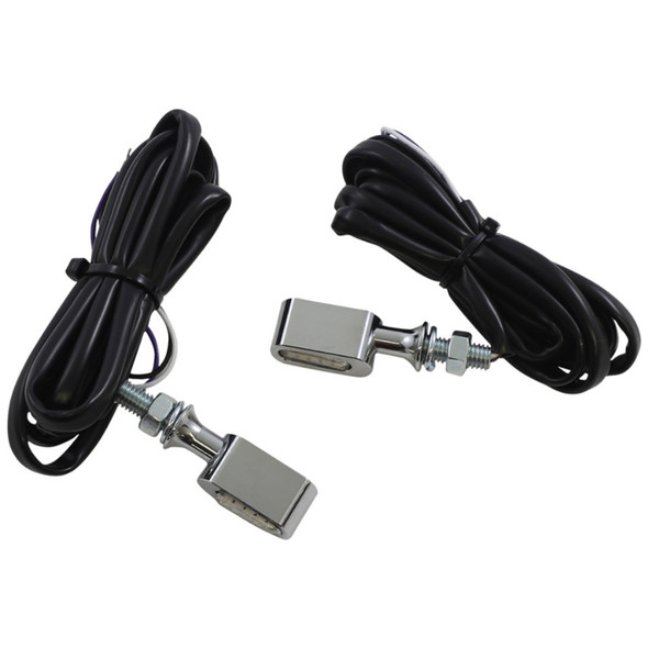 Drag Specialties - Chrome Front LED Handlebar Marker Lights W/ Smoke Lens For Universal Applications