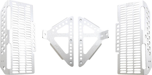 Devol - 0101-5404 - Radiator Guards - Brushed Aluminum - Yamaha