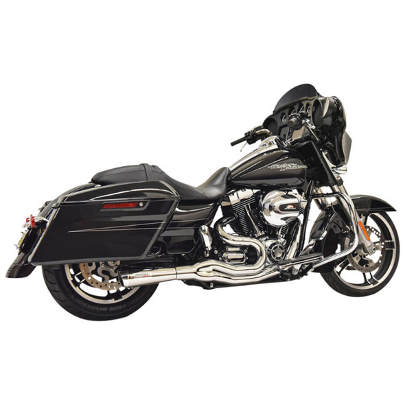 Bassani Exhaust - Chrome 2-Into-1 Mega Exhaust System fits '95-'98 Touring Models