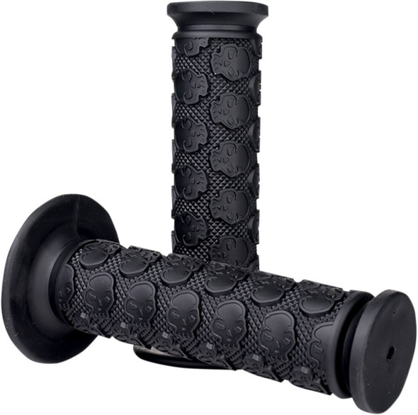 Driven Racing - D701BK - Skully MX Grips - Closed Ends - Black