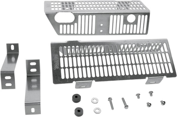 Devol - 0101-5402 - Radiator Guards - Brushed Aluminum - Yamaha