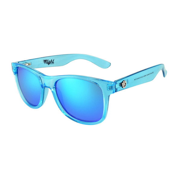  Flight Eyewear Elwood Classic Sunglasses - Crystal Blue Frames/ Blue Lenses 