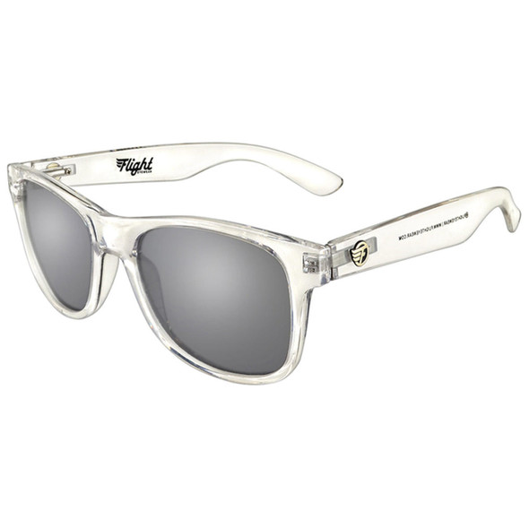 Flight Eyewear Elwood Classic Sunglasses - Clear Frames/ Black Lenses
