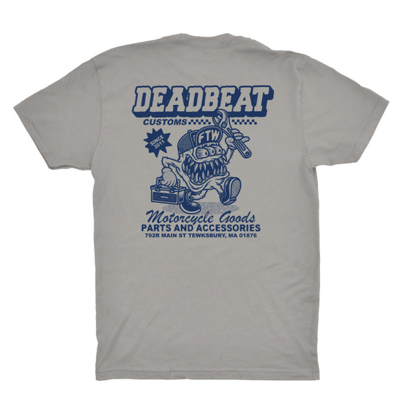 Deadbeat Customs At Your Service T-Shirt - Gray