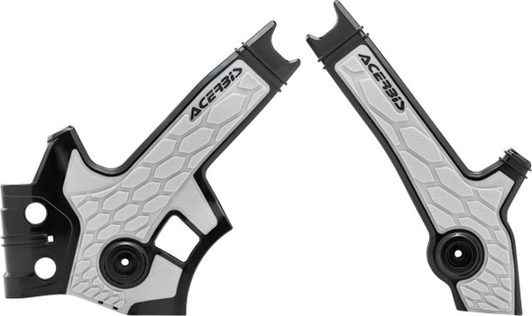 Acerbis - 2801931001 - X-Grip Frame Guards - Black/Silver - DR 650S/SE