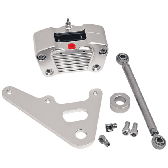  GMA - Classic Chrome 2-Piston Custom Rear A-Caliper fits Big Twin Rigid Frames W/ 10" Rotor, Includes Linkage Rod 