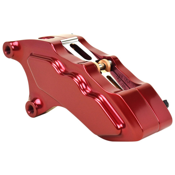 Hawg Halters - Red 6-Piston Front Direct Bolt-On Single Disc Brake Caliper for 13" Rotors fits '00-'21 Models (Exc. Springers & '06-'17 Dyna Models)
