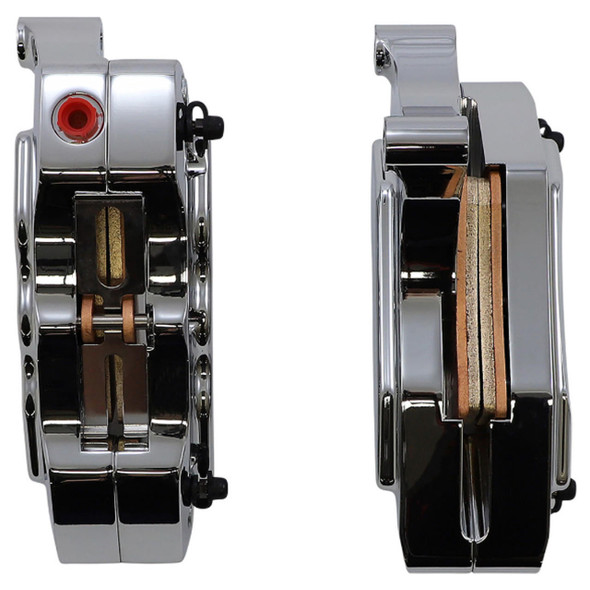 Hawg Halters - Chrome 6-Piston Front Direct Bolt-On Dual Disc Brake Caliper for 13" Rotors fits '00-'21 Models (Exc. Springers & '06-'17 Dyna Models)