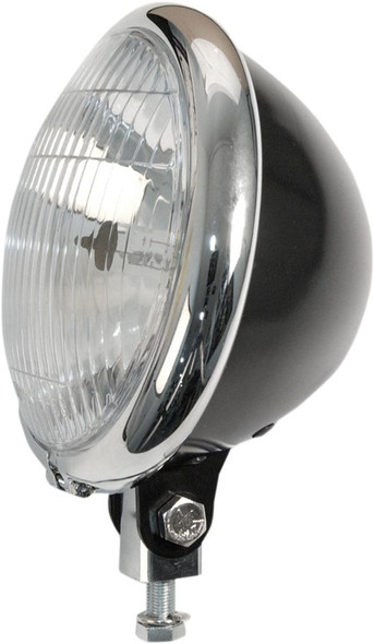 EMGO - 5-3/4" Bates-Style Headlight - Black/Chrome