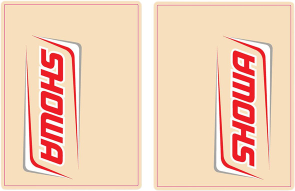 Flu Designs Inc. - 01022 - Upper Fork Decal - Showa - Red/White/Gray