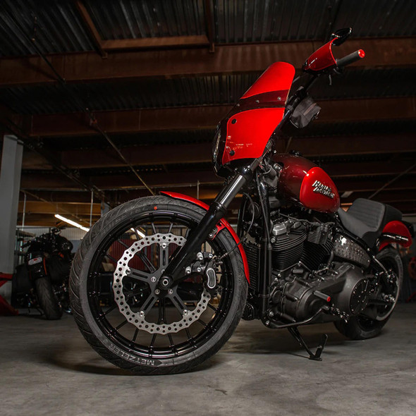 Arlen Ness - Harley Softail 15" Center Hub Mount Big Brake Jagged Floating Rotor Kit fits '18-'23 FXFB/​FXFBS, FXLRS/​FXLRST