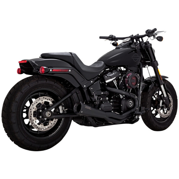 Vance & Hines - Black 2-Into-1 Upsweep Exhaust System fits '18 & Up M8 Softail Models