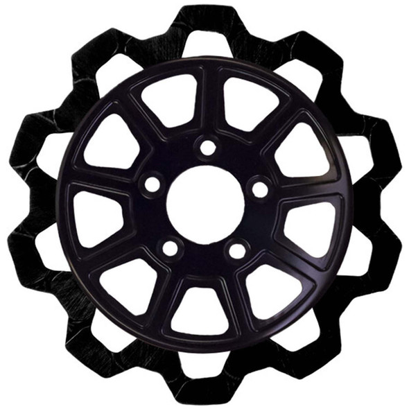  Lyndall Brakes - Black/Black Rear 11.8" Center Hub Bow Tie 9-Spoke Rotor 