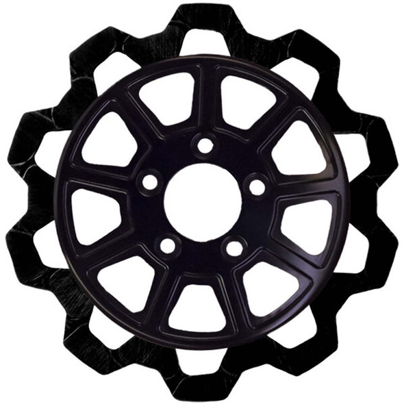  Lyndall Brakes - Black/Black Rear 11.5" Center Hub Bow Tie 9-Spoke Rotor 