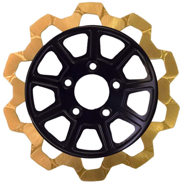 Lyndall Brakes - Black/Gold Rear 11.5" (5mm) Center Hub Bow Tie 9-Spoke Rotor