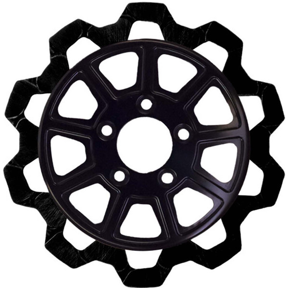  Lyndall Brakes - Black/Black Rear 11.5" (6mm) Center Hub Bow Tie 9-Spoke Rotor 