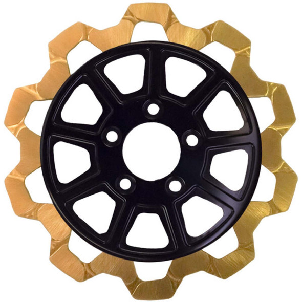  Lyndall Brakes - Black/Gold Front 11.5" Center Hub Bow Tie 9-Spoke Rotors 