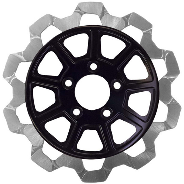 Lyndall Brakes - Black/Silver Front 11.8" Center Hub Bow Tie 9-Spoke Rotor