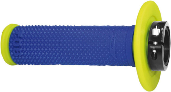 Pro Grip - PA070800GFBL - 708 Lock-On Grips - Fluorescent Yellow/Blue
