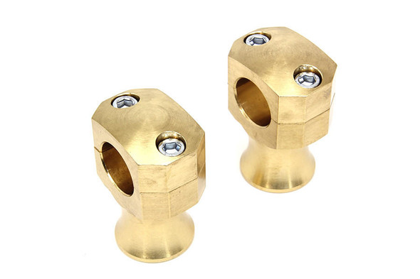V-Twin - Shorty Style Brass Riser Set fits 1" Handlebars