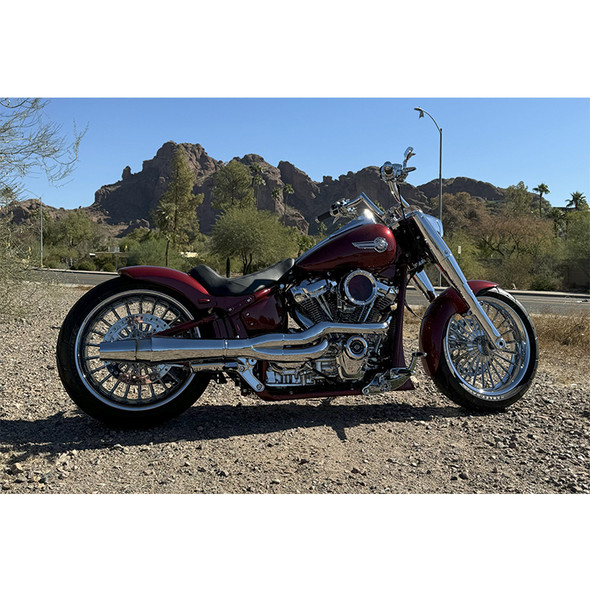 Thunderheader - Chrome X-Series Exhaust High Pipe w/Heat Shields fits '18-'25 Softail Models