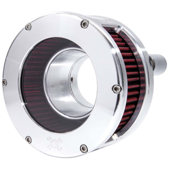  Feuling - Raw/Red BA Series Air Cleaner Kit W/ Clear Cover fits '17-'23 Touring and '18 & Up M8 Softail Models 