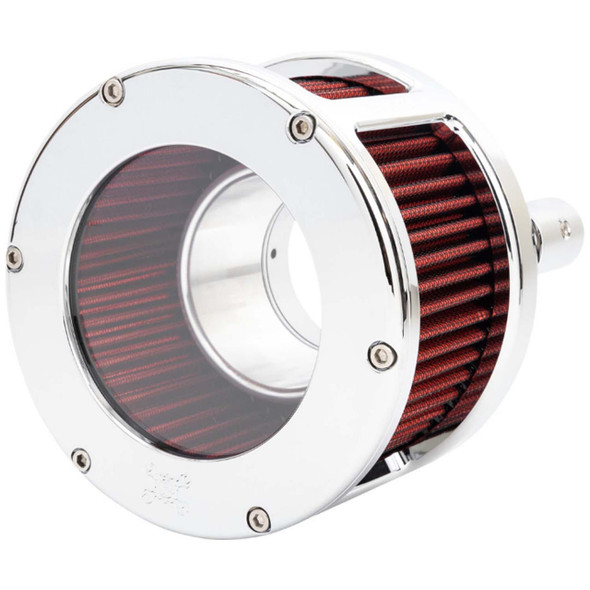 Feuling - Chrome/Red BA Race Series Air Cleaner Kit W/ Clear Cover fits '17-'23 Touring and '18 & Up M8 Softail Models
