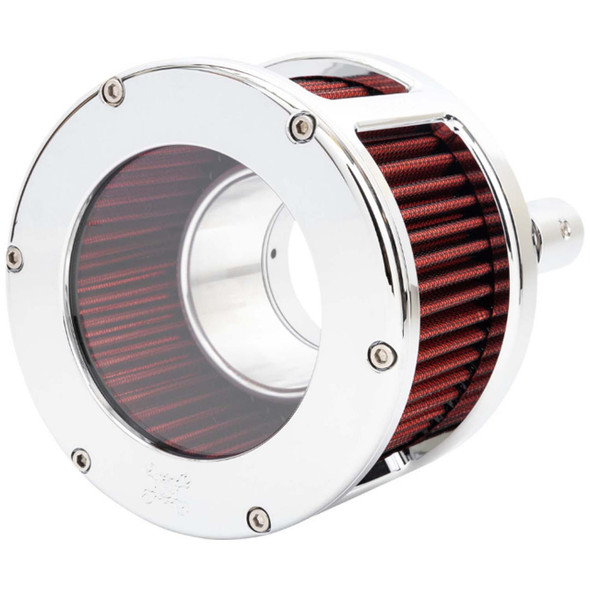  Feuling - Chrome/Red BA Race Series Air Cleaner Kit W/ Clear Cover fits '17-'23 Touring and '18 & Up M8 Softail Models 