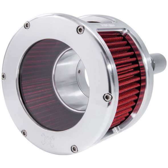  Feuling - Raw/Red BA Race Series Air Cleaner Kit W/ Clear Cover fits '17-'23 Touring and '18 & Up M8 Softail Models 