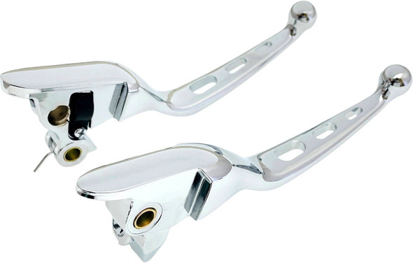 Harddrive - 053844 - 3-Hole Lever Set Chrome Flt `21-22 Cbl Clutch