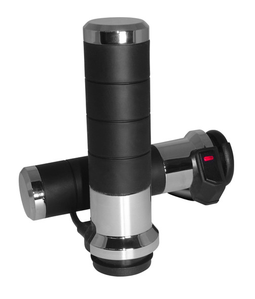 Koso - AX068M00 - Titan-X Heated Grips Chrome Electric Throttle