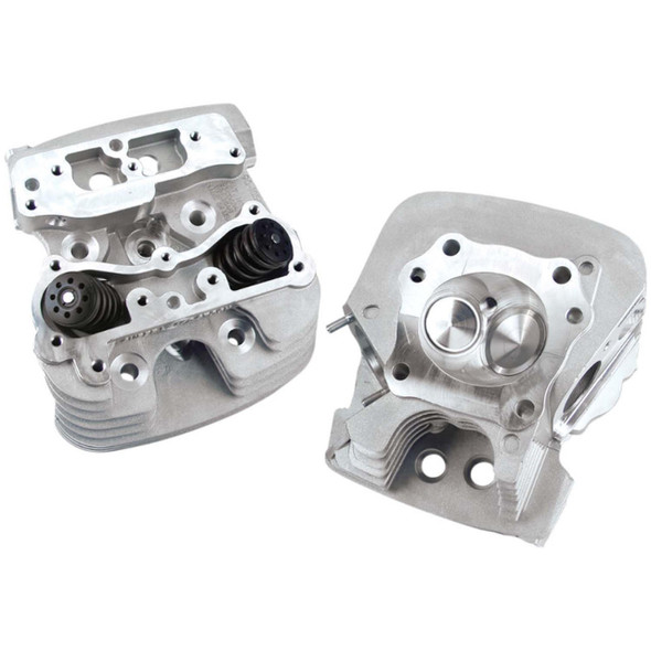 S&S Cycle - Silver Powdercoat 89cc Super Stock™ Cylinder Heads fits '06-'17 Twin Cam Models (Exc. Twin Cooled Motors)