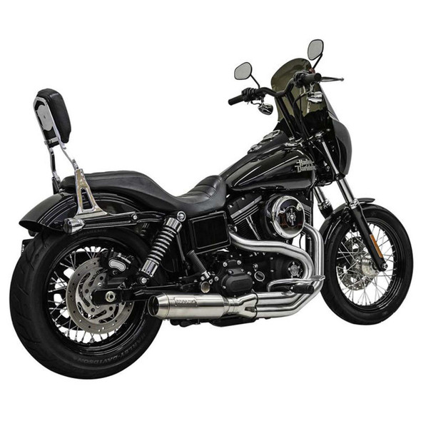 Bassani Exhaust Bassani - Stainless Steel Road Rage III 2-Into-1 Exhaust System W/ Super Bike Muffler fits '91-'17 Dyna Models 