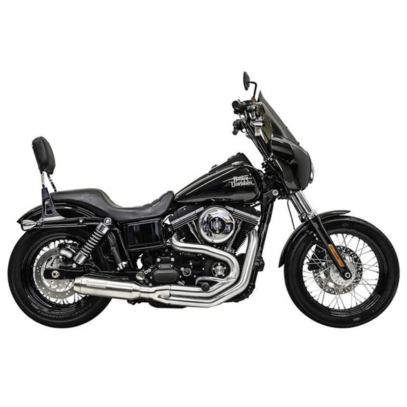 Bassani Exhaust Bassani - Stainless Steel Road Rage III 2-Into-1 Exhaust System W/ Super Bike Muffler fits '91-'17 Dyna Models 