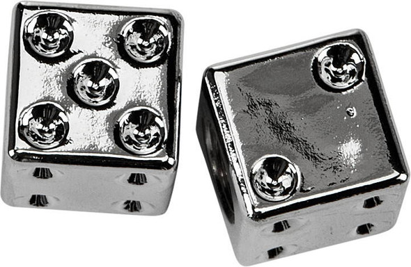Harddrive - W99-6217C(2) - Valve Stem Caps Chrome Dice Pr