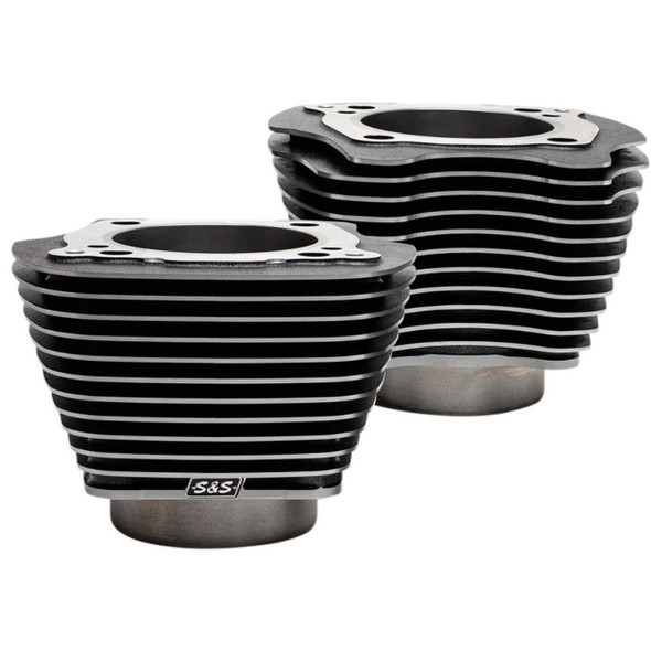 S&S Cycle - Black Granite 4¼" Bore M8 Cylinders W/ Highlighted Cylinder Fins fits '17-'20 M8 Engines