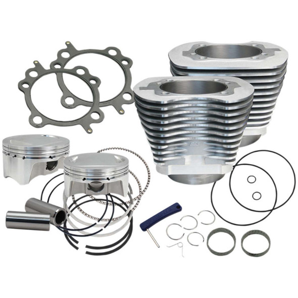  S&S Cycle - Silver 110" Bolt-In Sidewinder® 4" Big Bore Kit fits '07-'17 Twin Cam Engines 