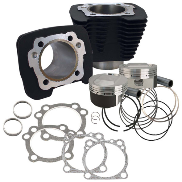 S&S Cycle - Wrinkle Black 1250cc Conversion Kit W/ 11.2:1 5.5cc Domed Pistons fits '86-'21 XL Models (Exc. '21 Sportster S/RH1250S)