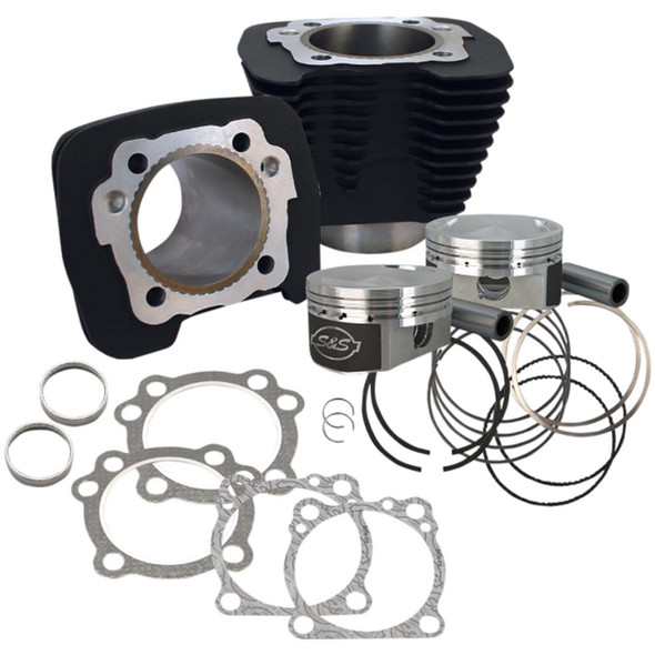 S&S Cycle - Wrinkle Black 1250cc Conversion Kit W/ 10.3:1 Flat Top Pistons fits '86-'21 XL Models (Exc. '21 Sportster S/RH1250S)