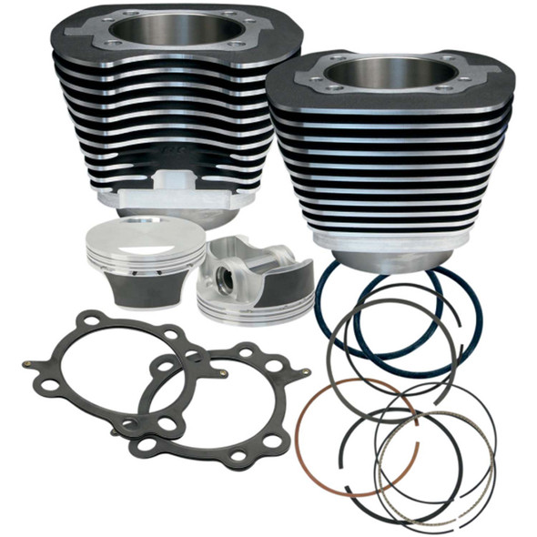 S&S Cycle - Black Powdercoat 97" Big Bore Kit fits '99-'06 Twin Cam Engines (3.927" Bore, 4" Stroke, 9.7:1 Comp. W/ Stock Heads)